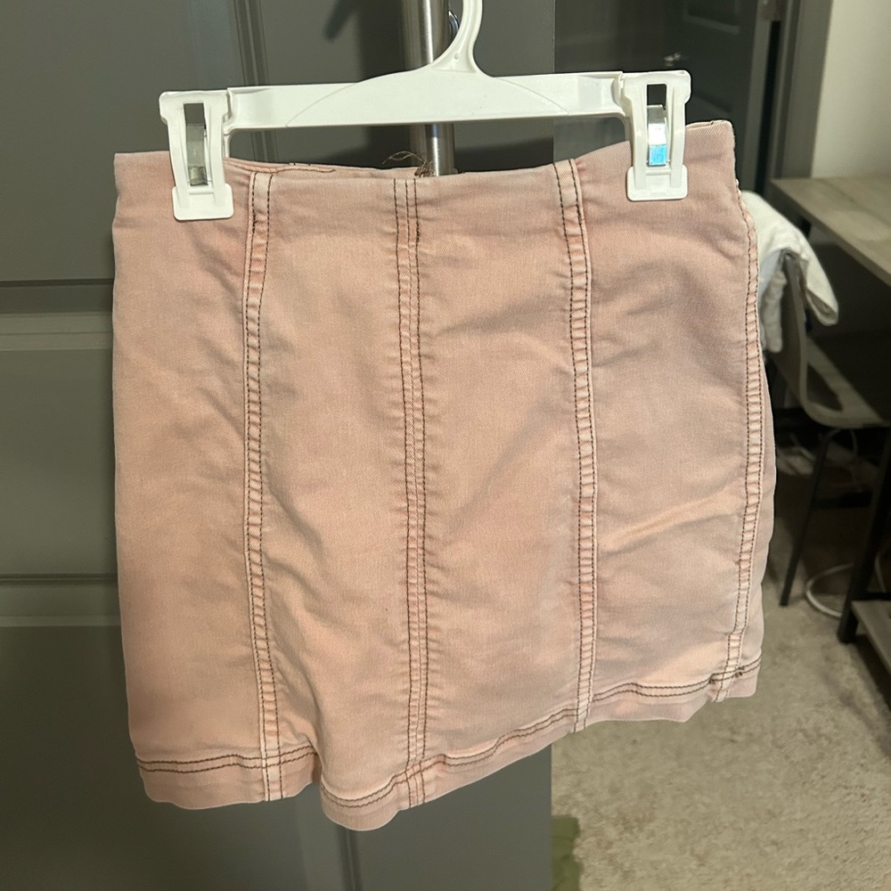 Free People Pink Mini Pencil Skirt